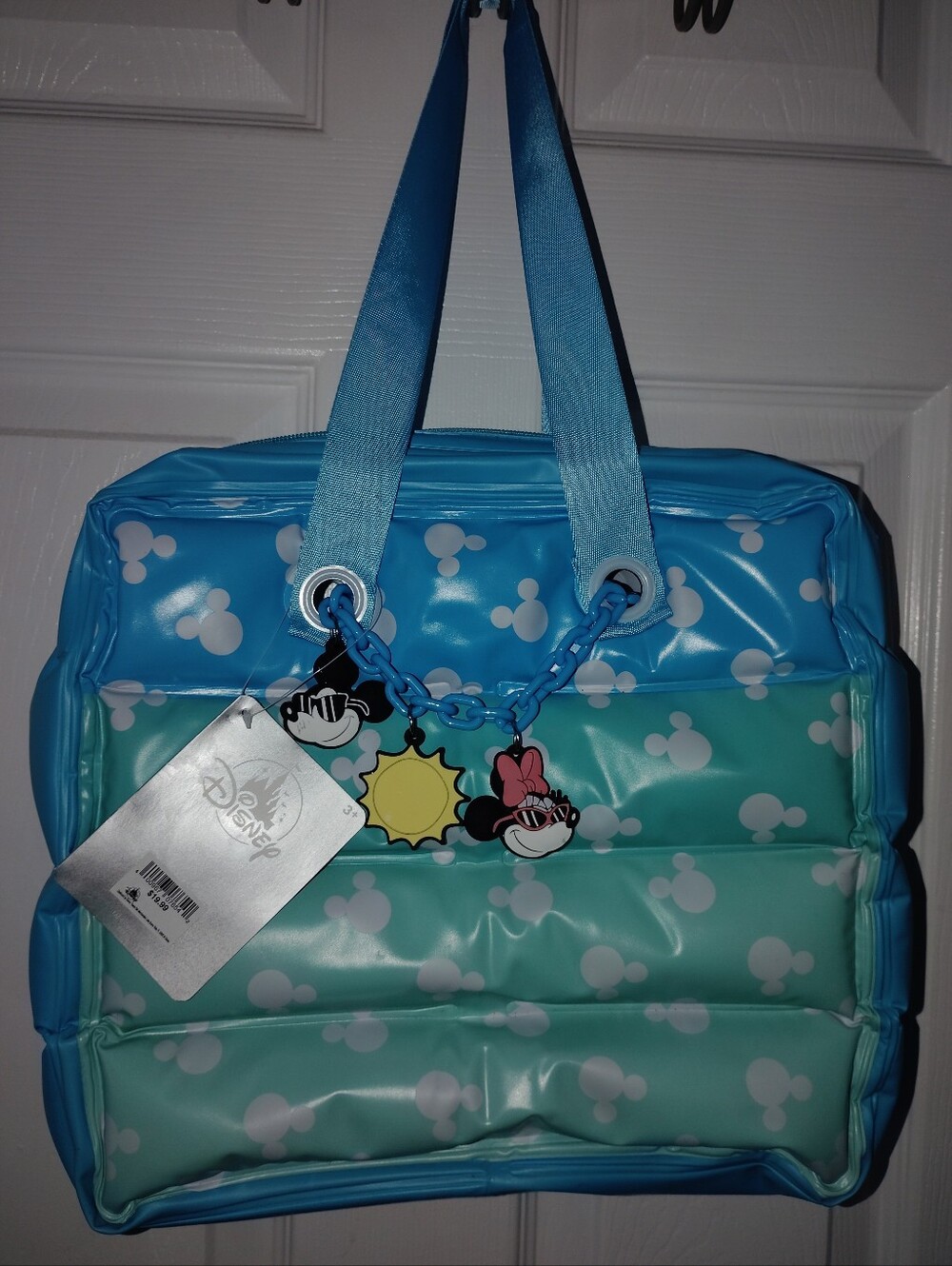 Disney Mickey & Minnie Green and White Bubble Tote with Character Print Swim Toy